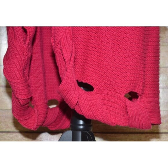 Jamie Gries Hot Pink Chunky Duster Cardigan Sweater Plus Size 1X Faux Fur Collar - Picture 7 of 12